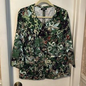 Elementz Printed Lightweight Jacket Blouse Size XL